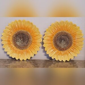 2- Cracker Barrel "Family Blessings" Sunflower Plates/ Trinket Dishes - 6"
